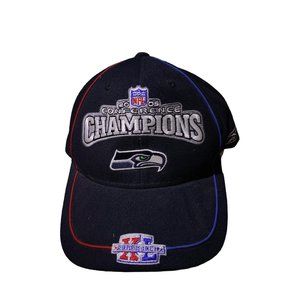 Vintage Seattle Seahawks Hat Cap Adult Champions NFL Conference Adjustable Back